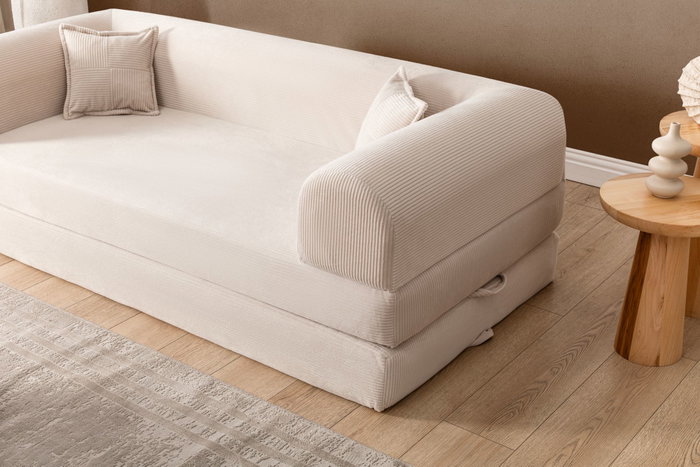 Atelier Del Sofa Legom Eco - Sofá-Cama de 3 Plazas Crema